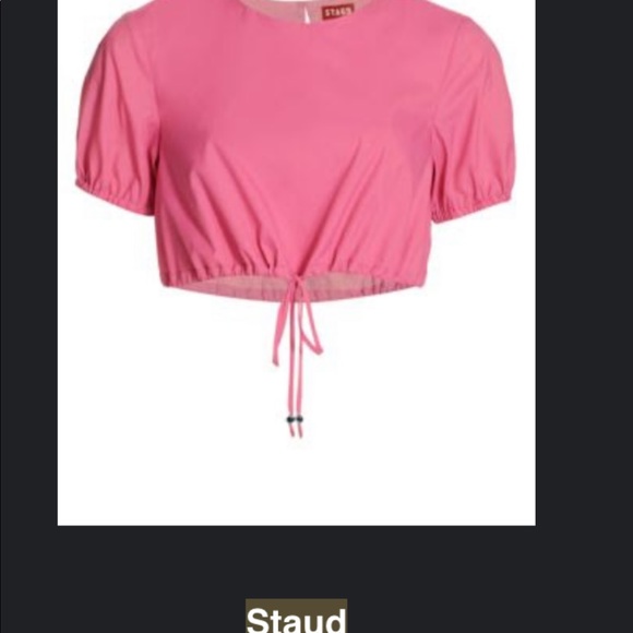 STAUD Tops - Staud prato crop short puff sleeve
